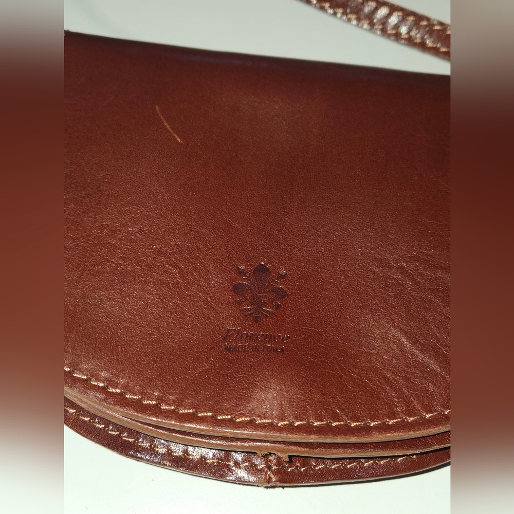 Brown Leather Crossbody Bag - Saddle Style